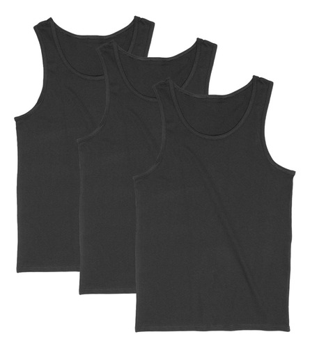 Kit 3 Camisetas Regatas Masculina Toque De Algodão Premium