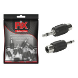 10x Adaptador P2 Mono Macho Para 1 Rca Mono Fêmea - Pix