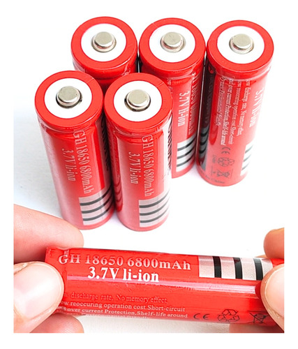 Kit 10 Baterias 18650 3.7/4.2v 6800mah Recarregável Lanterna