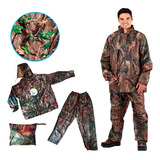 Impermeable Moto Camuflado 2 Piezas Chaqueta + Pantalón 