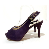 Chala De Cuero Pollini  N*37 Color Purpura Usado