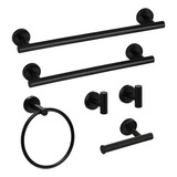 Juego De Accesorios Para Baño, 6 Piezas, Negro Mate, Juego D