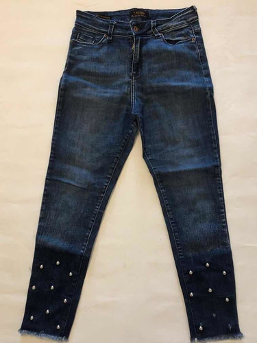 Jean Pantalón Wanama Tachas Elastizado Skinny 26 Chupin