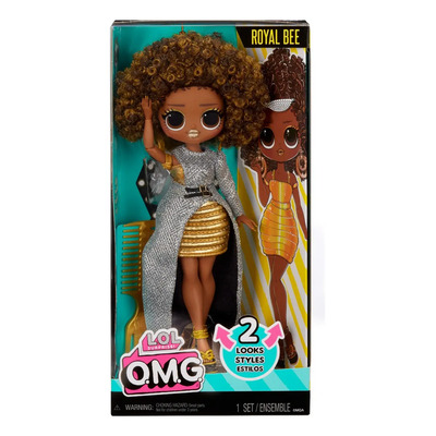 LOL Surprise OMG Serie 4 - Muñeca Royal Bee con Sorpresas, Ropa de Moda Transformable, Peine, Zapatos, Pendientes y Gafas de Sol | Meses sin interés