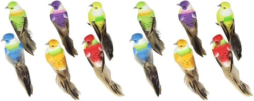 12 X Adorno De Figuras De Pájaros De Espuma Artificial