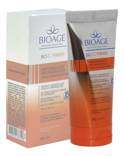 Primer Uniformizador Pré Maquiagem 30g Bioage Vitamina C Momento De Aplicação Dia Tipo De Pele Todos