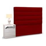 Cabeceira Cama Box Solteiro 90cm Greta Suede Vermelho E 1 Cr