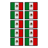 Paquete 10 Parches Goma Pvc Bandera De México Velcro
