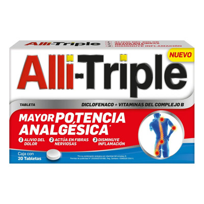 Alli-triple Tableta 50 Mg\u002F0,25 Mg\u002F50 Mg\u002F50 Mg, 20 Tabletas | Envío gratis