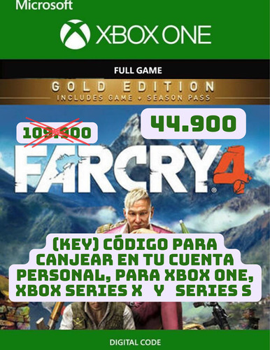 Farcry 4 Xbox One, Series X Y Series S Código