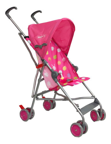 Carriola Para Bebe De Baston,toldo,cinturon,compacta,frenos Color Rosa