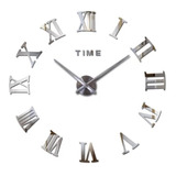 Reloj Adhesivo De Pared 3d Pequeño 50x50cm  Números Romanos