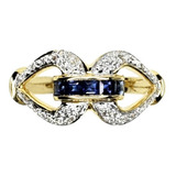 Anillo Zafiros Azules - Diamantes Oro 18k. - Free Watch