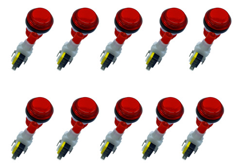10 Botones Arcade Con Luz Y Micro Zippy
