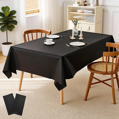 Vanance 2 Piezas Mantel De Plástico Rectangular Manteles Mesa Tablon 2.74x1.37m Impermeable Para Decoración De Fiesta Y Reuniones Cotidianas Manteles Desechables Color Negro | MercadoLibre