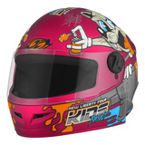 Capacete Fechado Liberty Four Kids Paint Fosco Rosa 54