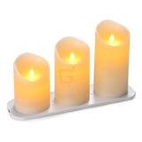 Velas Decorativas Led Tono Calido X3 Unidades Incluye Pilas Color Blanco Fragancia Ninguna X3 Velas Luces Led