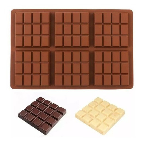 Molde Silicona Tableta X 6 Cuadrada Chocolate Block Belgrano