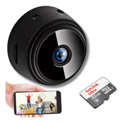 Kit Camera Espia Wifi Full Hd App V380 Com Cartão Sd 32gb