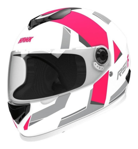 Casco Hawk Rs1 F Blanco/fucsia