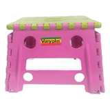 Butaquito Plegable Pequeño Plástico Antideslizante Vanyplas Color Rosa/verde