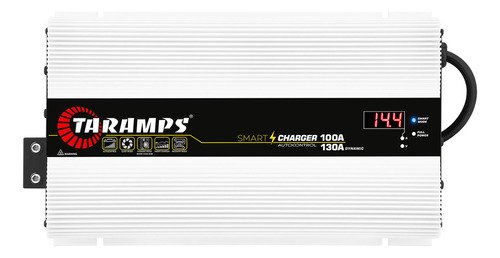 Taramps Smart Charger Fonte Automotiva Inteligente Carregador De Bateria 100 A 130 Amperes  Dynamic Som Automotivo Bivolt Automático 1850 W  Cor Branco