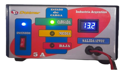 Cargador De Baterías 12v 5a Para Moto C/corte Y Voltimetro