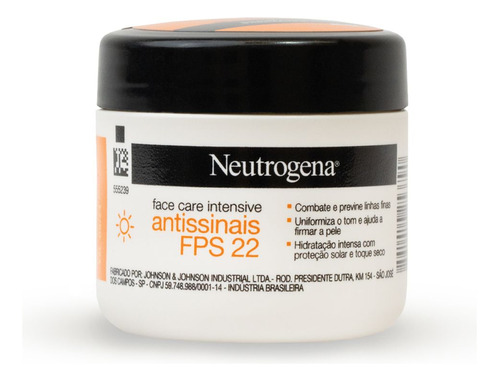 Hifratante Creme Facial Neutrogena Antissinais Fps 22 100g