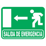 Cartel Linea Evacuacion Salida De Emergencia Izquierda 22x28