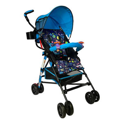 Carriola Bastón Zoo Trendy Kids Con Juguetero Azul Chasis Negro con Diseño | Envío gratis