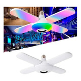 Bombillo Led Rgb 4 Aspas Parlante Bluetooth Musica Luces