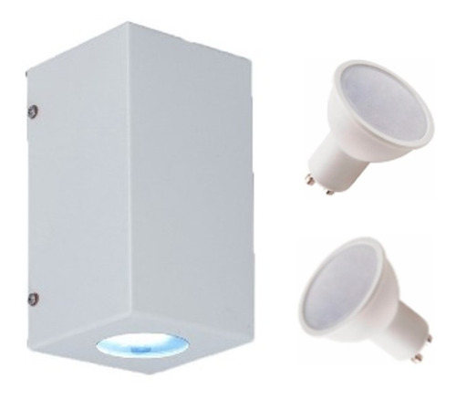 Aplique Bidireccional Metal Exterior Intemperie X2u + 4 Led