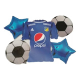 Set Bouquet 5 Globos Futbol Millonario 65cm 3d+4met