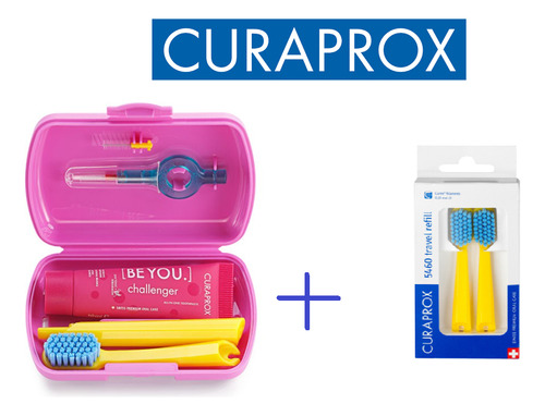 Curaprox Travel Kit Rosado + Repuesto