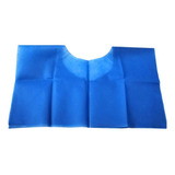 Paquete De 50 Babero Para Facial Con Velcro Desechable Azul 