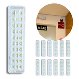 Kit 10 Luminária Emergência 30 Leds Recarregável Economica