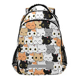 Mochila Escolar Gatos Para Niños/niñas: Ligera, Reflectante