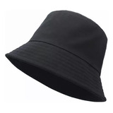 10 Sombrero Gorros Bucket Negro Liso Tipo Pescador