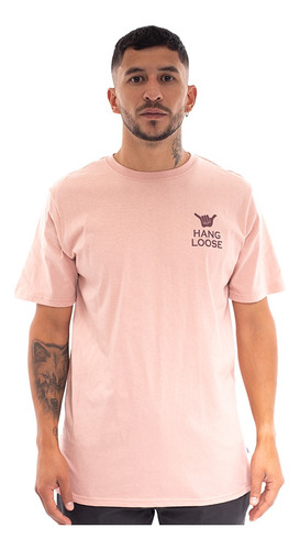 Polera Manga Corta Hombre Hang Loose Sirens Collection Rosa