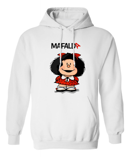 Sudadera Con Gorro Mafalda Niña Vestido Moño Rojo 