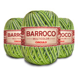 Kit 3 Barbante Barroco Multicolor 200g - Cor: 9536 Gramado