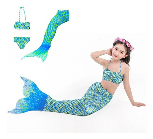 Bikini Infantil Con Cola De Sirena