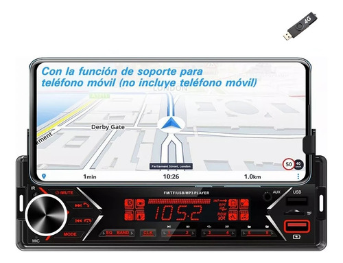 Auto Estéreo Reproductor Mp3 Radio Bluetooth Y Soporte Móvil