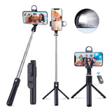 Control Remoto Bluetooth Trípode Selfie Stick Con Lámpara