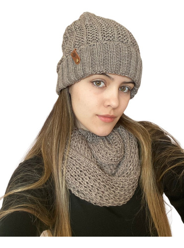 Kit Conjunto Gola Cachecol E Gorro Touca De Lã Inverno