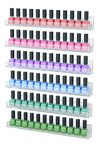 Niubee - Soporte Acrílico Para Esmalte De Uñas, Paquete De 6