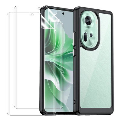 Dbgjjr 2x Mica Funda Para Oppo Reno 11 5g Case Uso Rudo Protector Pantalla Hidrogel Acrílico Transparente Carcasa