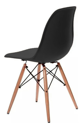 Silla Eames Plástico Pata Madera 81x42x46cm Asiento Abs Cuot