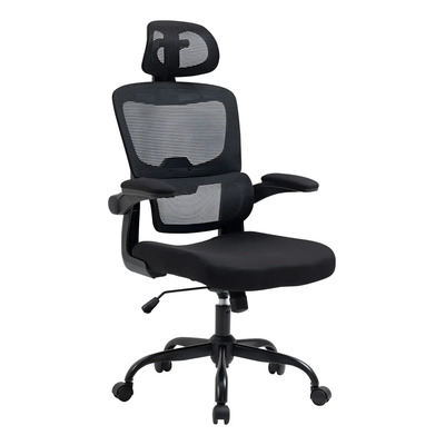 Silla De Oficina Negra Ergonómica - Respaldo Y Reposacabezas Ajustable, Para Hogar, Oficina, Jeogo - Homemake Furniture | Meses sin interés