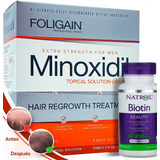 Minoxidil 5%  + Biotina Natrol 10,000 Mcg 100 Tabs